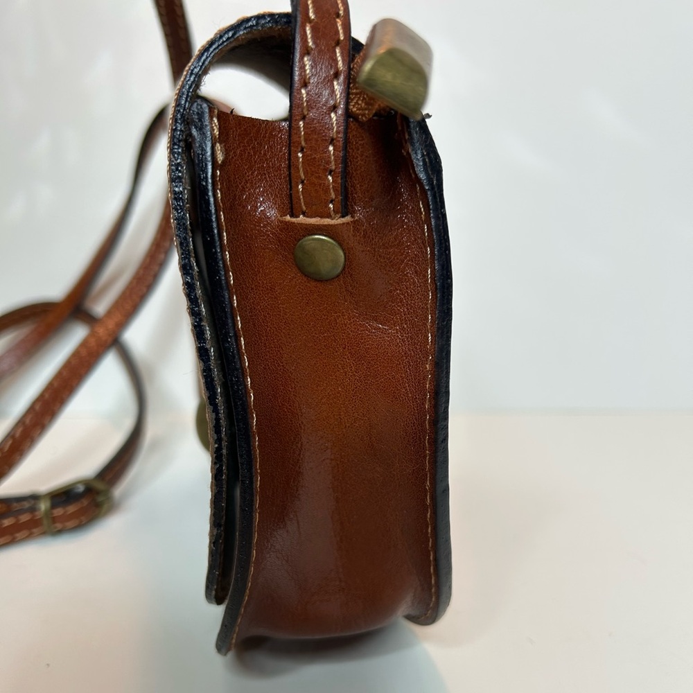 Vera Pelle Small Brown Leather Crossbody Bag Italy - Picture 9 of 12